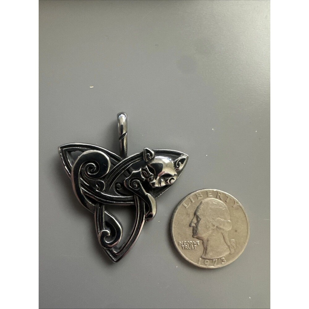 Unisex Stainless Steel Pendant Celtic Triquetra Trinity Knot Pendant 24” Chain - Picture 4 of 7